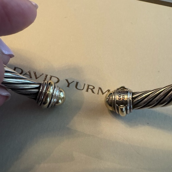 David Yurman 7mm bracelet 585 14kt Gold Cable Cuff no dents ! Fits up to 7” - Picture 9 of 10